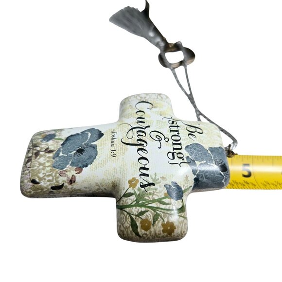 DEMDACO Artful Cross "Be Strong & Courageous" Joshua 1:9 4 Keepsake - Picture 3 of 9
